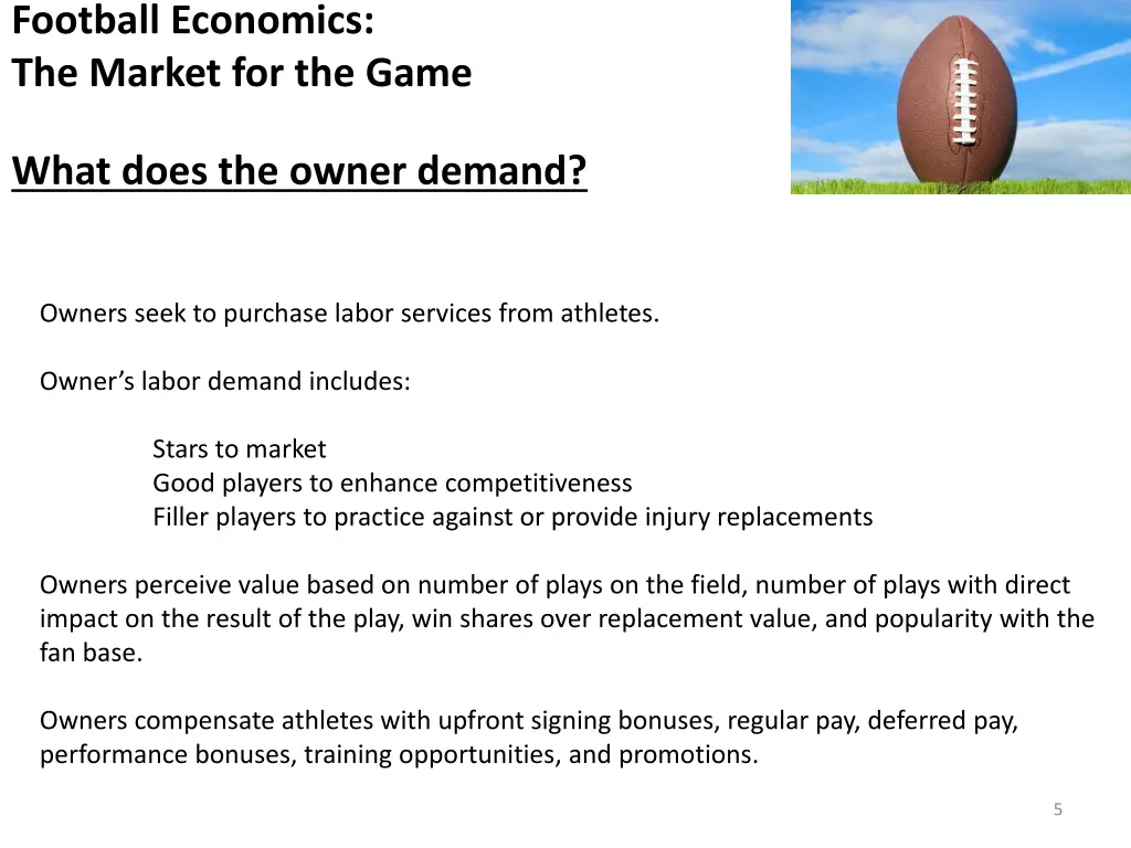 football economics the market for the game 4