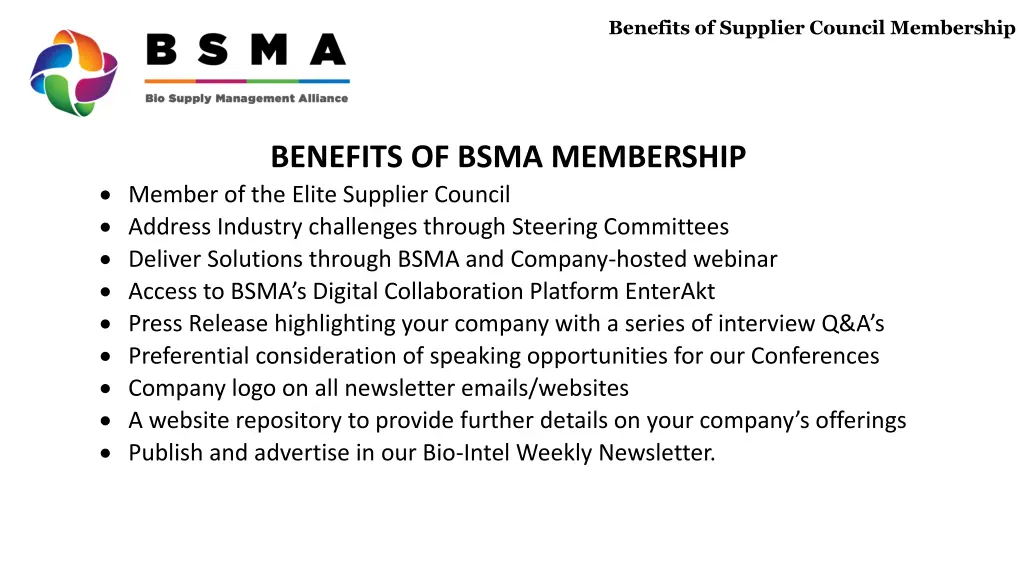 benefits of supplier council membership