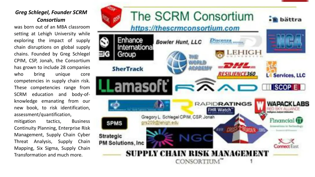 greg schlegel founder scrm consortium was born