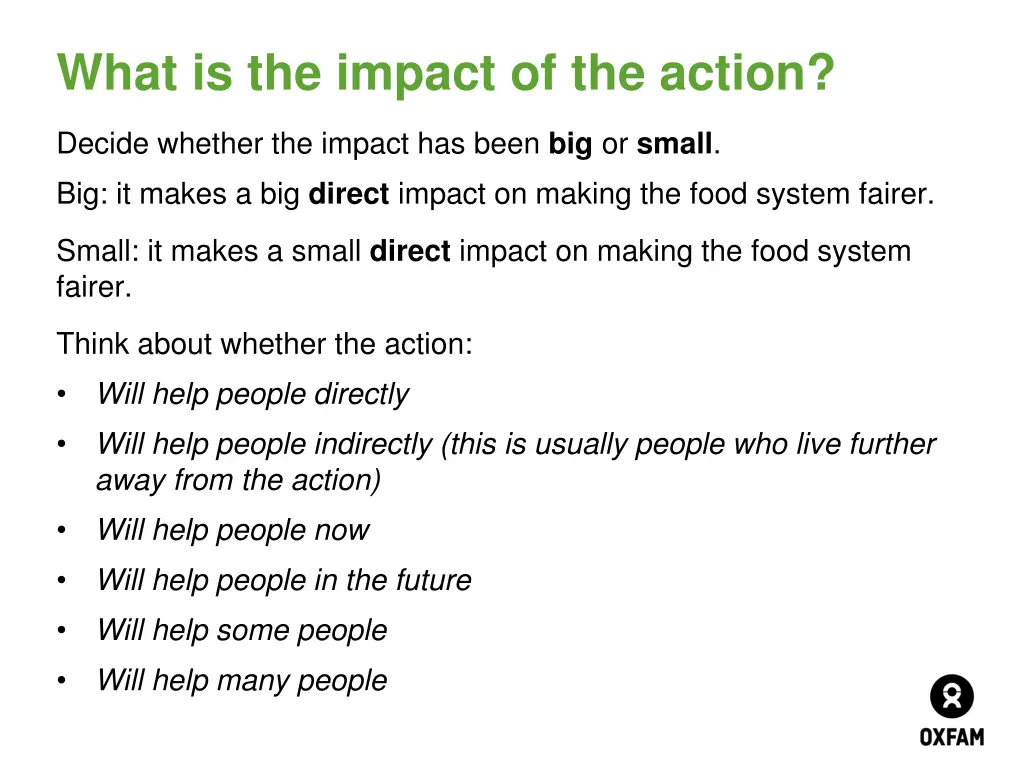 what is the impact of the action