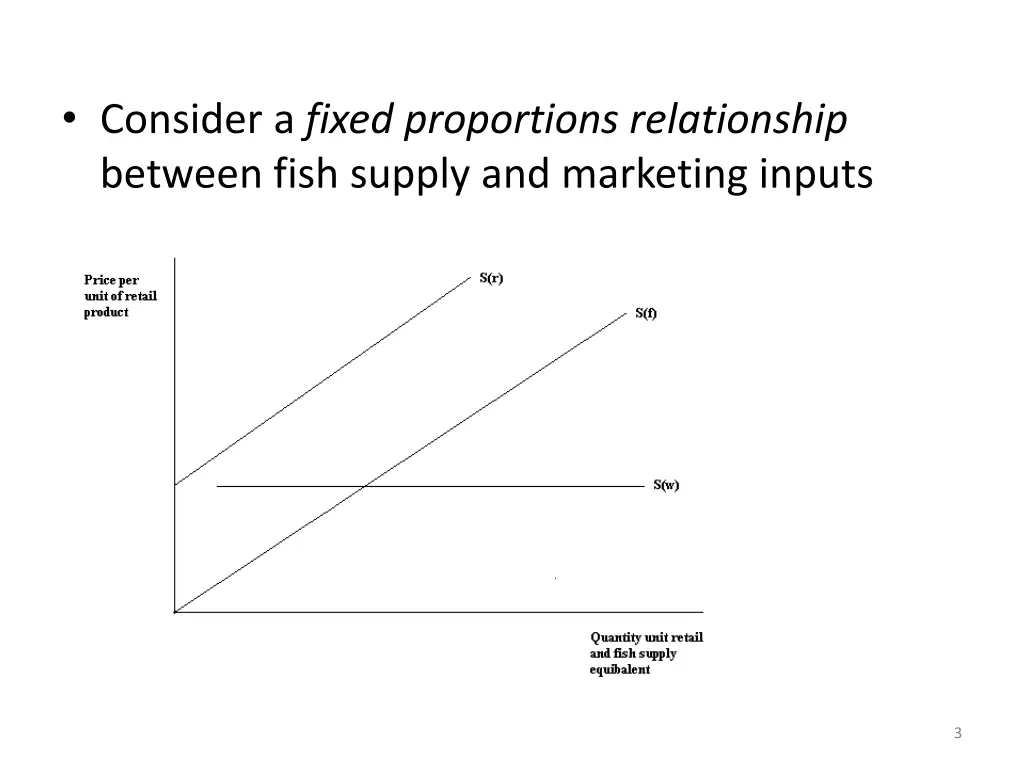 consider a fixed proportions relationship between