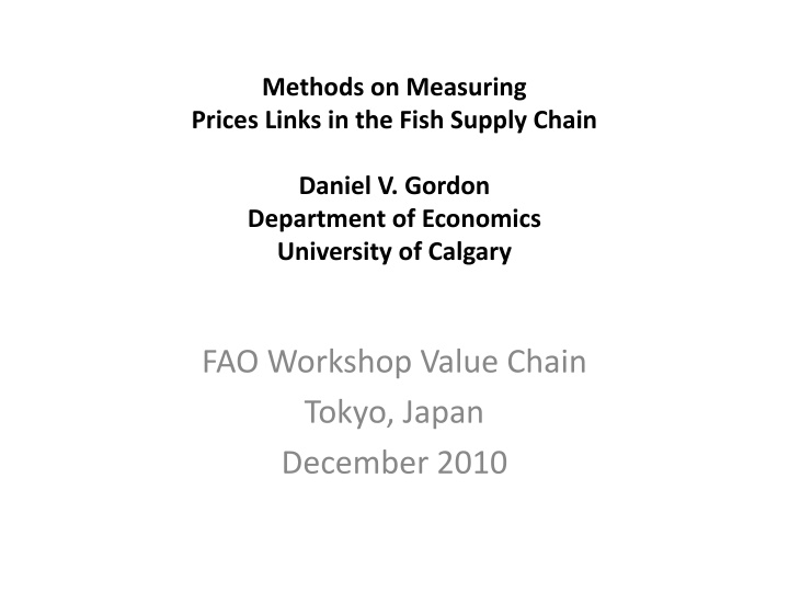 methods on measuring prices links in the fish