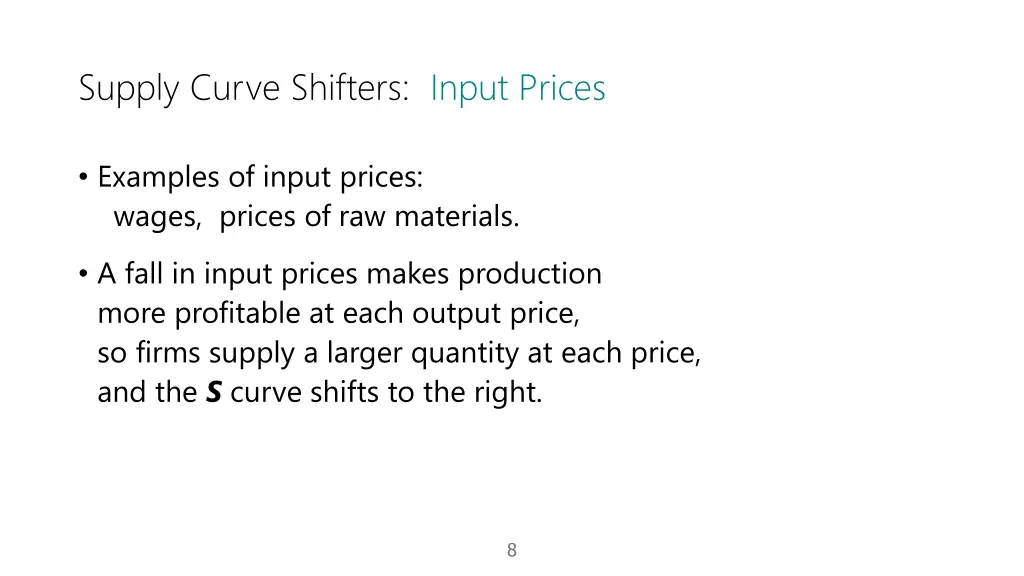 supply curve shifters input prices