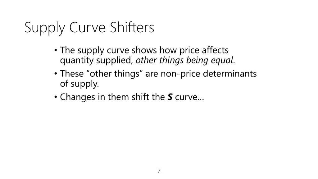 supply curve shifters