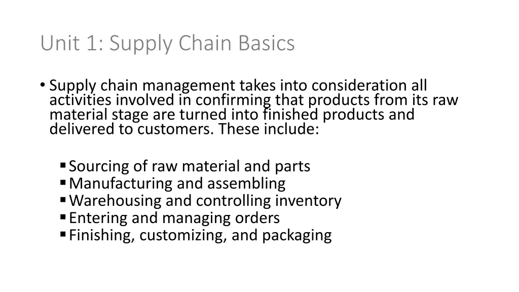 unit 1 supply chain basics 1