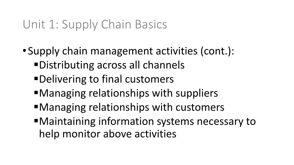 unit 1 supply chain basics 2