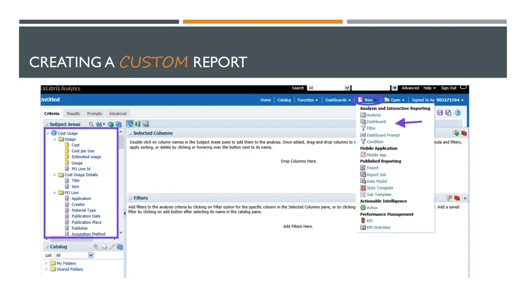 creating a custom report