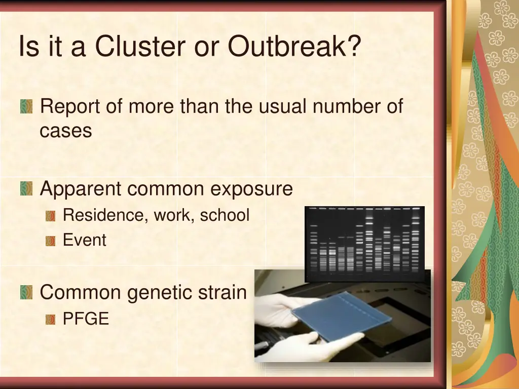 is it a cluster or outbreak