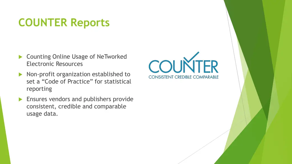 counter reports