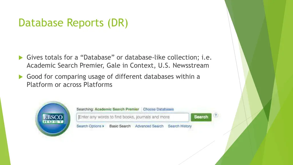 database reports dr