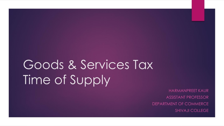 goods services tax time of supply