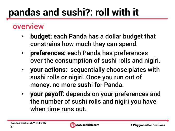 pandas and sushi roll with it overview budget