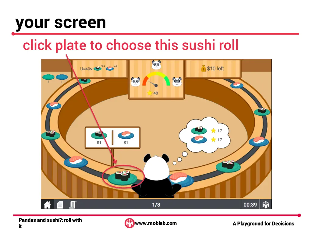 your screen click plate to choose this sushi roll