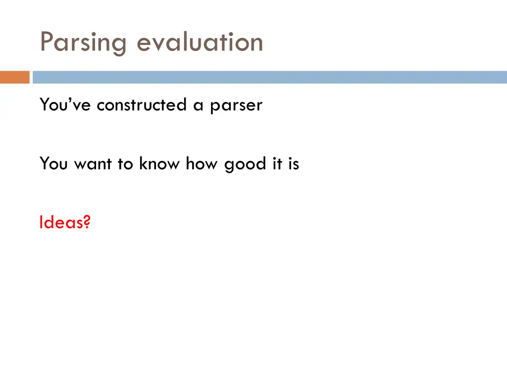 parsing evaluation