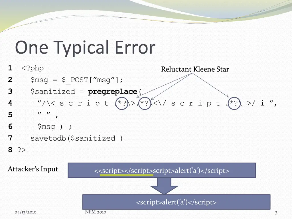 one typical error