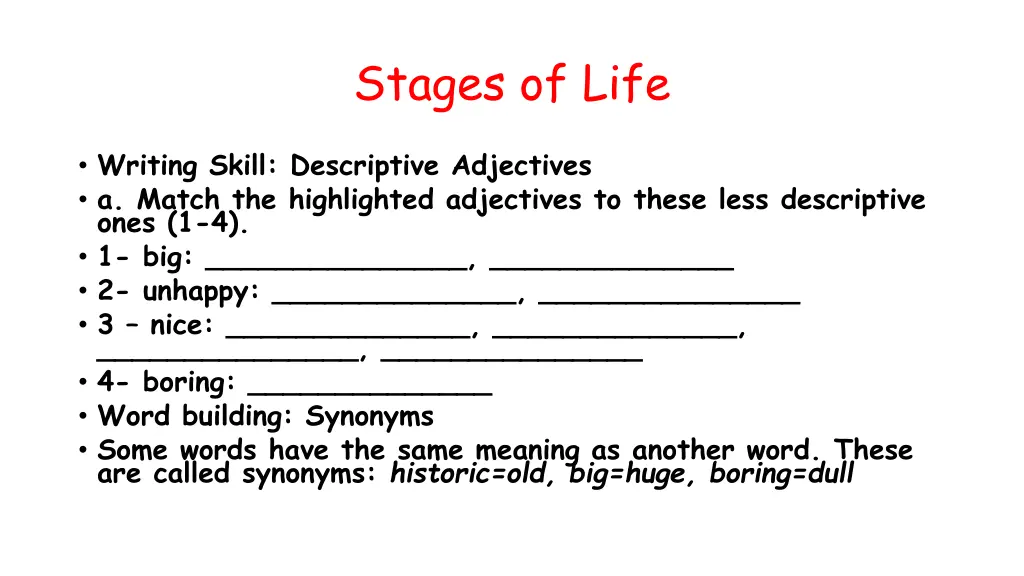 stages of life 2