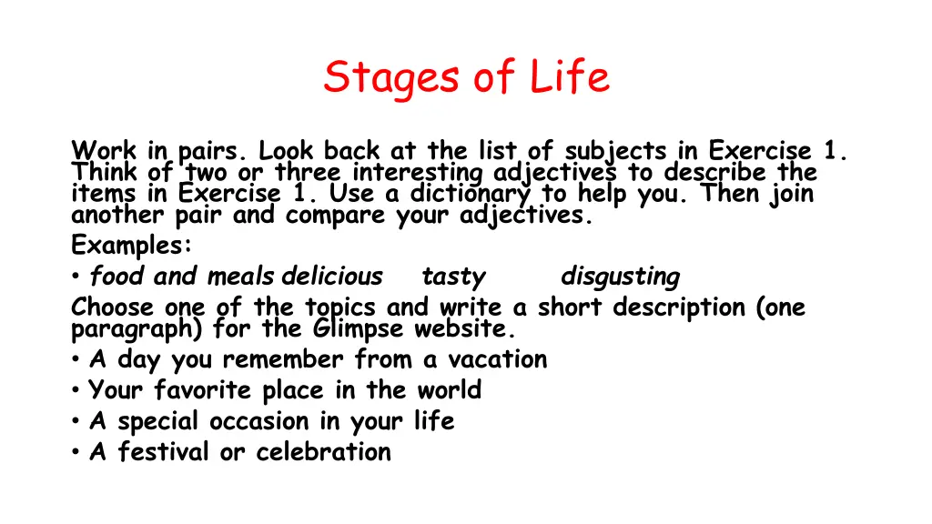 stages of life 4