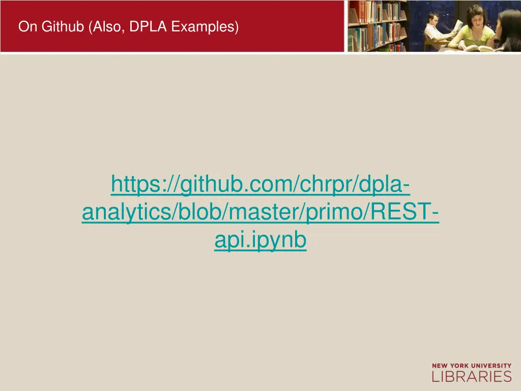 on github also dpla examples