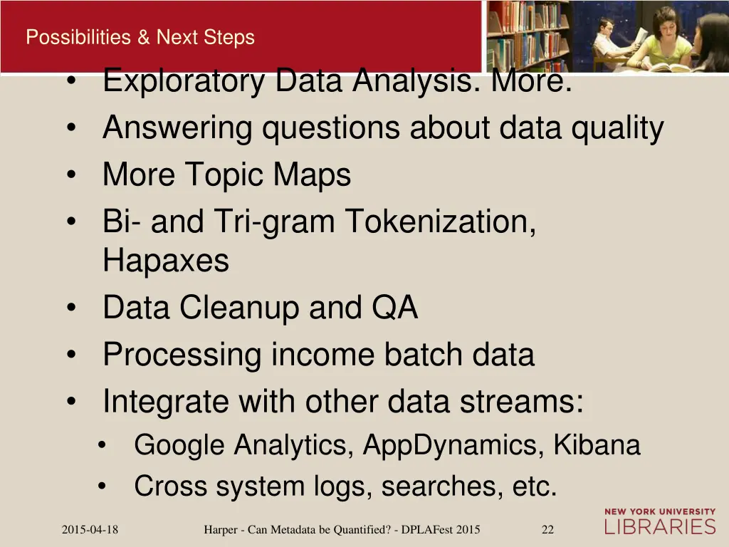 possibilities next steps exploratory data