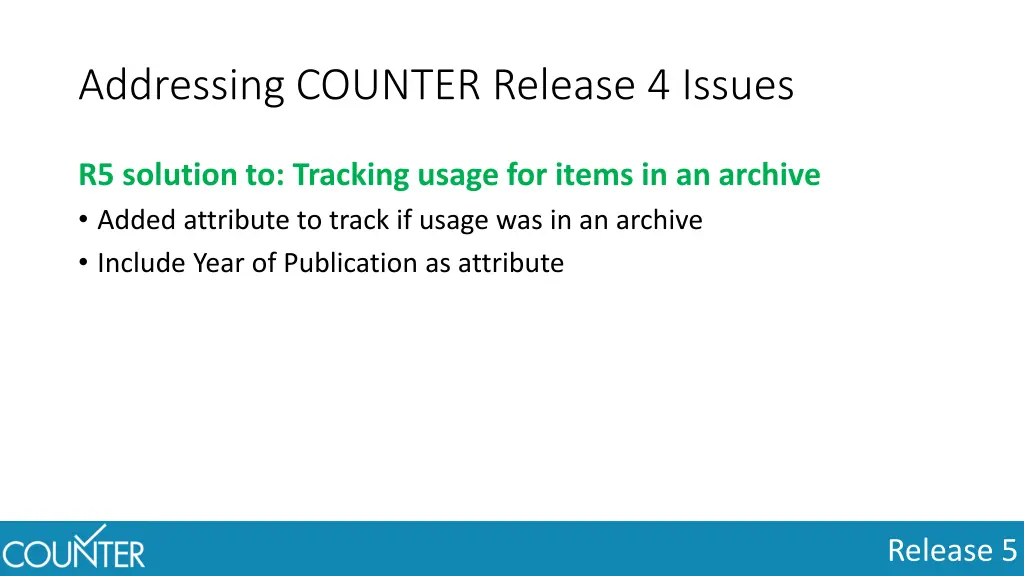 addressing counter release 4 issues 3