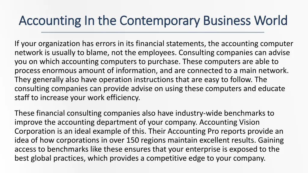 accounting in accounting in the contemporary