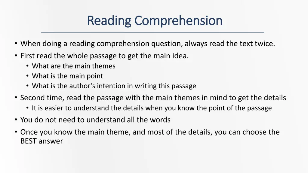 reading comprehension reading comprehension