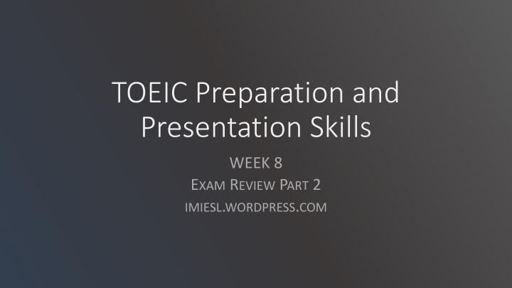 toeic preparation and presentation skills