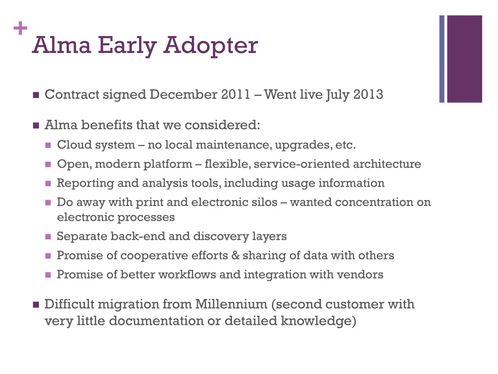 alma early adopter