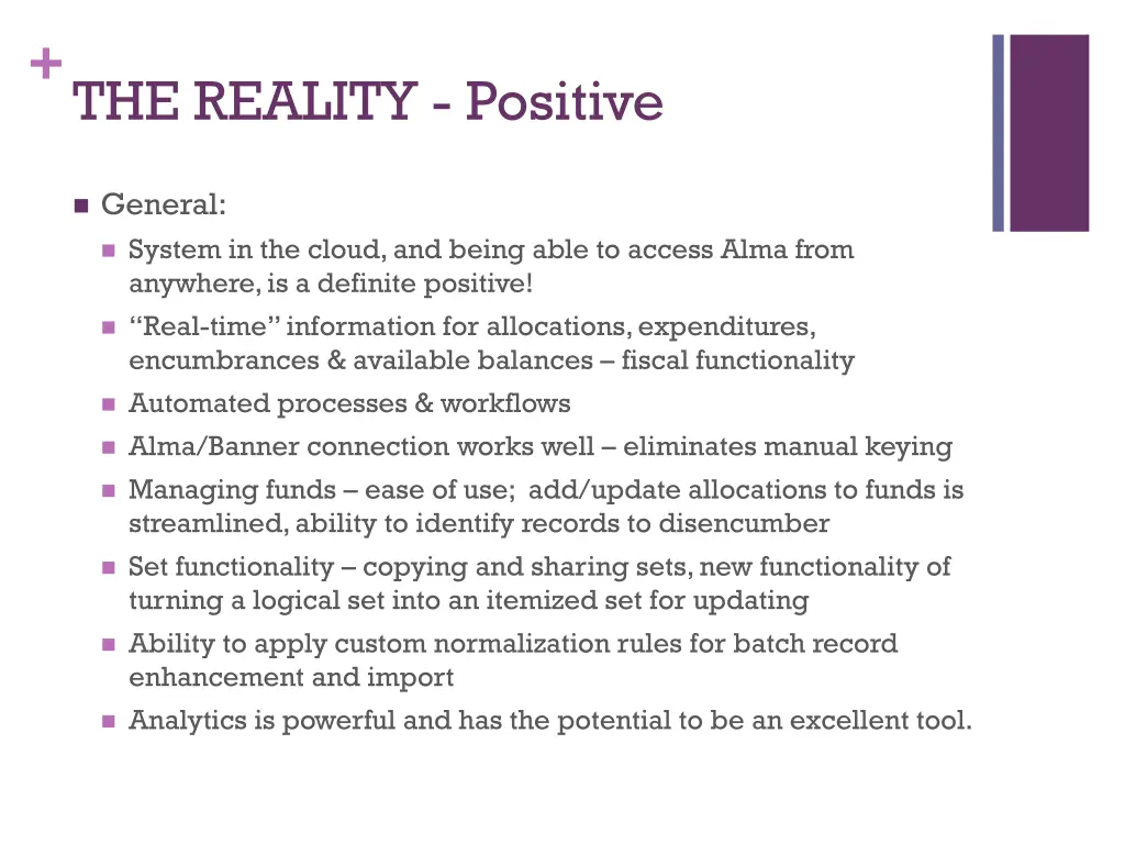 the reality positive