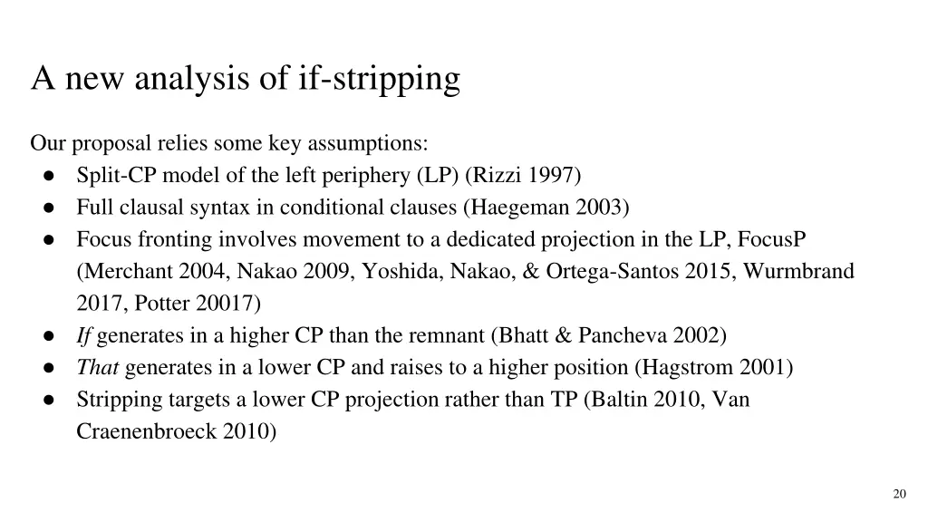 a new analysis of if stripping