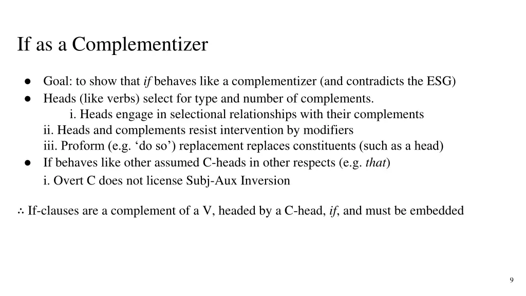 if as a complementizer