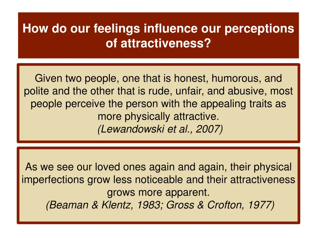 how do our feelings influence our perceptions