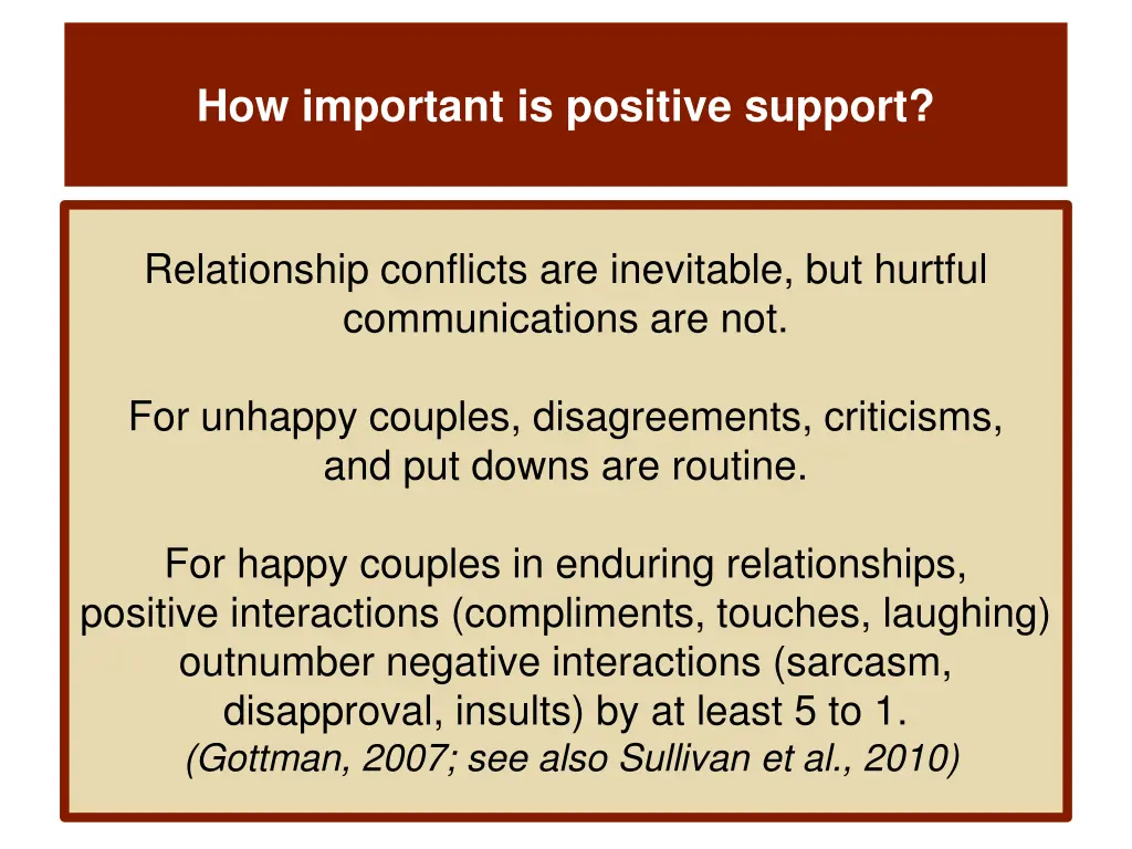 how important is positive support