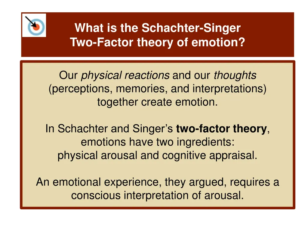 what is the schachter singer two factor theory