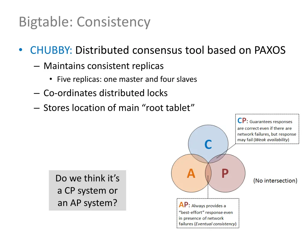 bigtable consistency