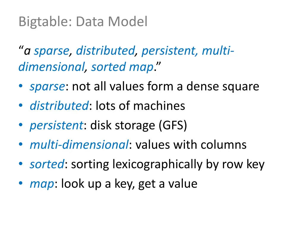 bigtable data model