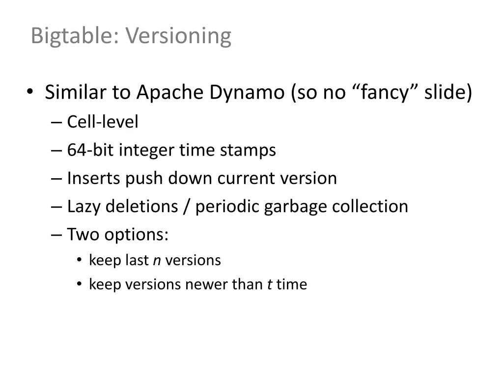 bigtable versioning