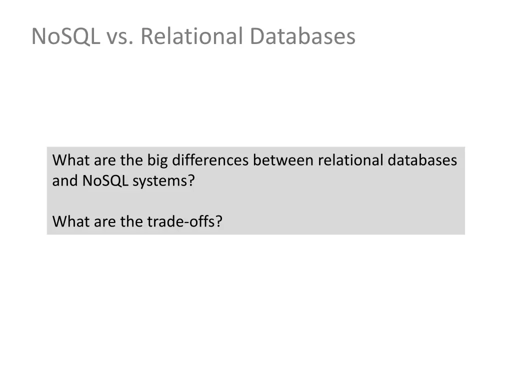 nosql vs relational databases