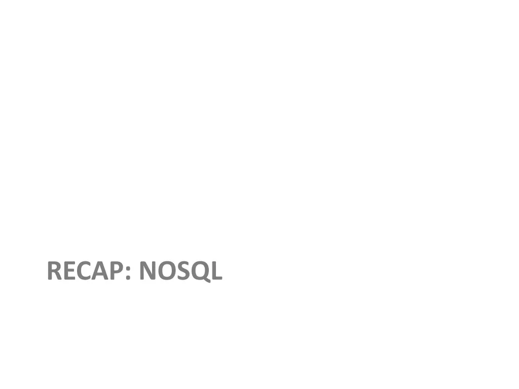 recap nosql