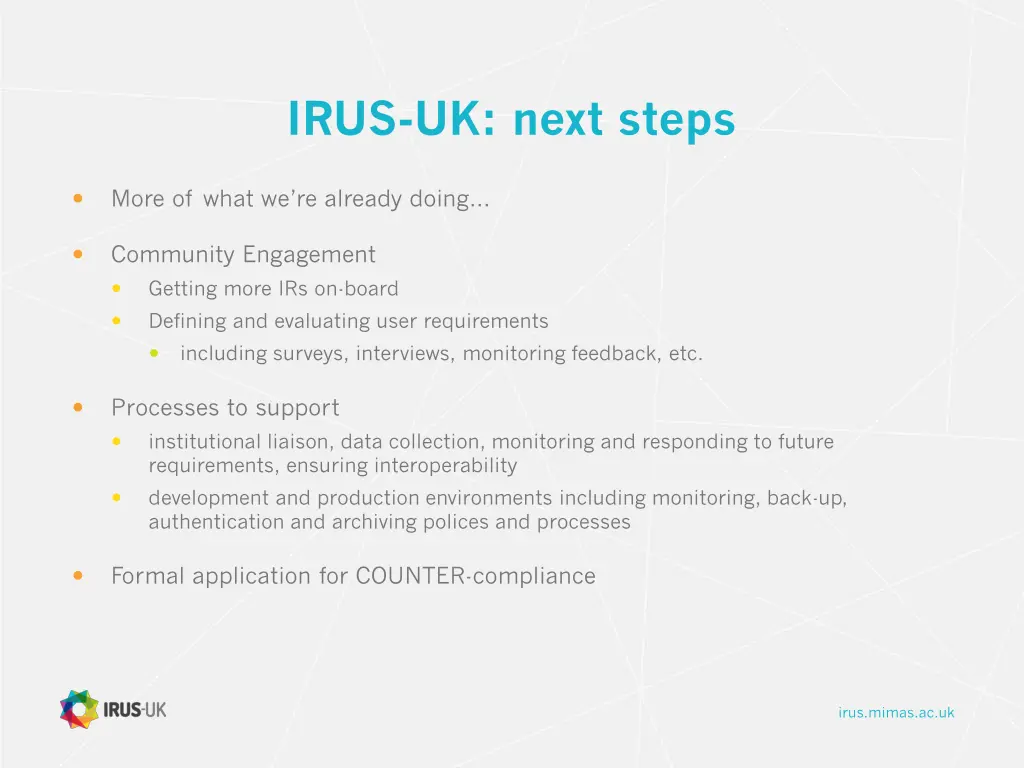 irus uk next steps