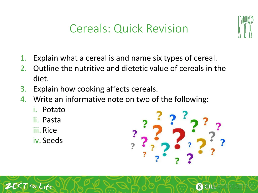 cereals quick revision