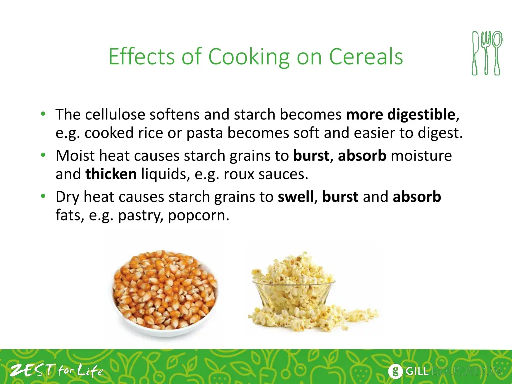 effects of cooking on cereals