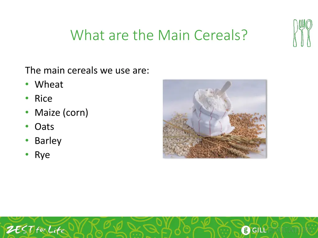 what are the main cereals