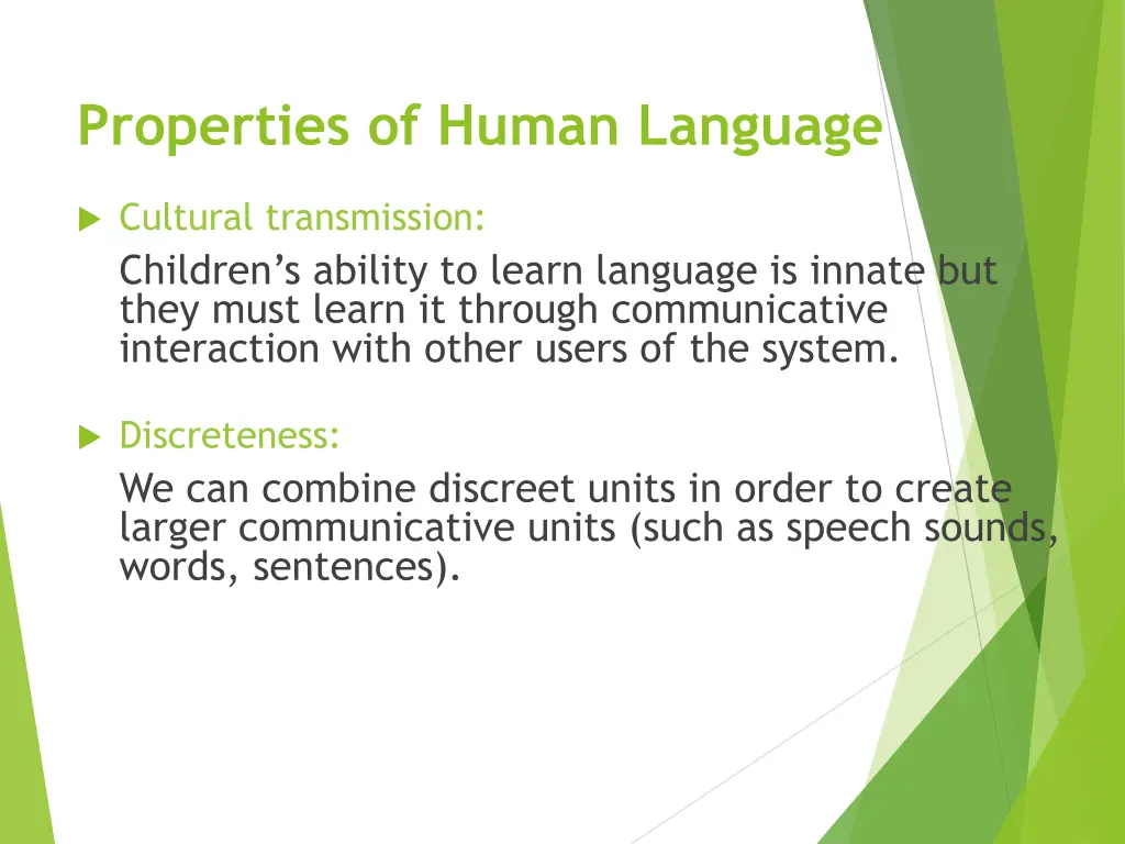 properties of human language 1