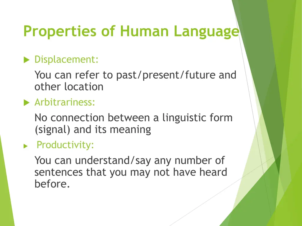 properties of human language