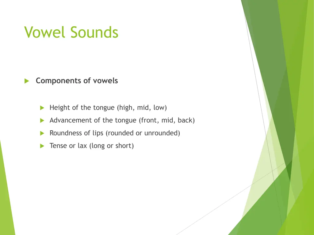 vowel sounds