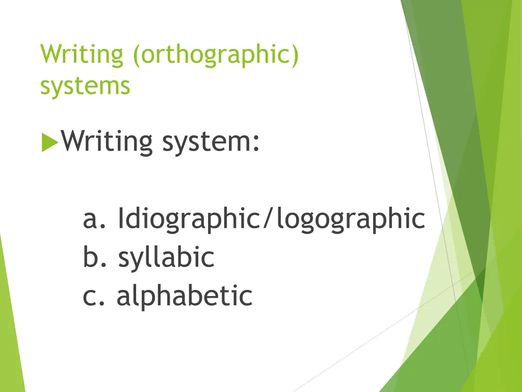 writing orthographic systems