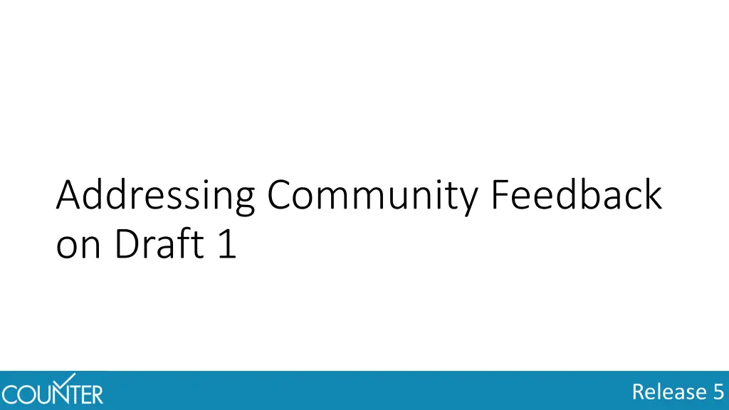 addressing community feedback on draft 1