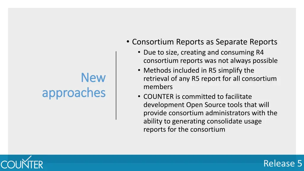 consortium reports as separate reports