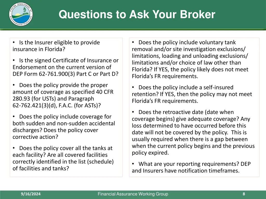 questions to ask your broker